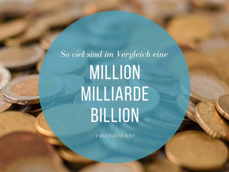 Eine Million, Milliarde und Billion im anschaulichen Vergleich